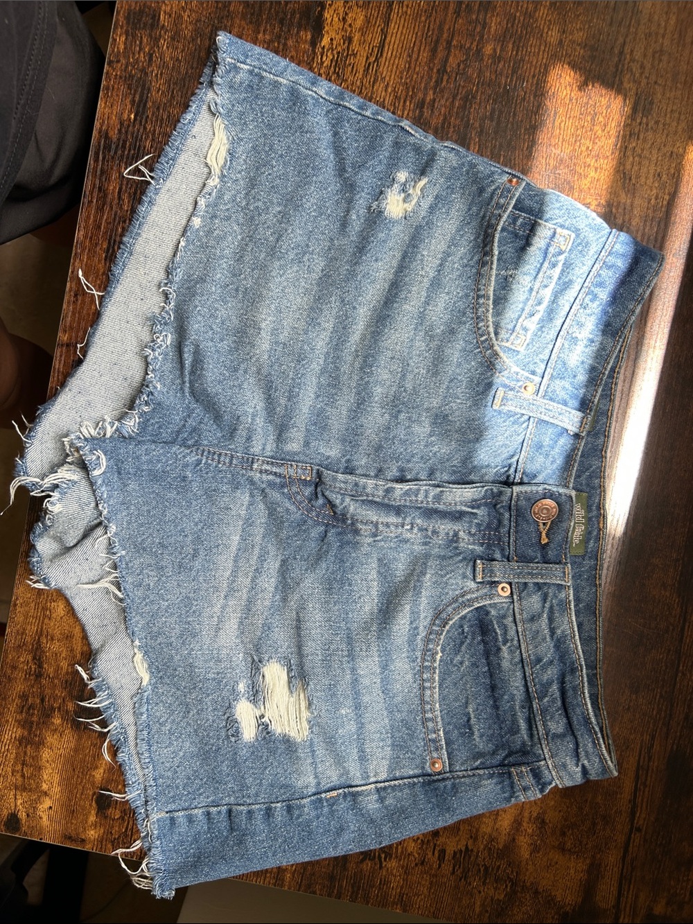 wild fable Distressed Light Blue Denim Cutoff Shorts
